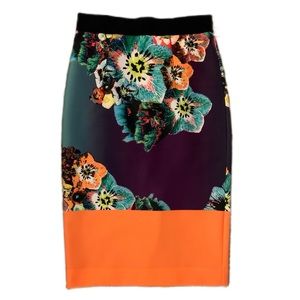 Milly SZ 6 Long Pencil Skirt in Sea Blossom